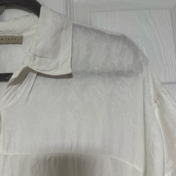 Kikisix Made in Italy Ivory Women's Floral Button Down Maxi Dress Size M/L - Picture 7 of 16